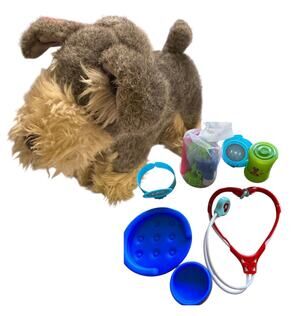 Battat Plush Dog Schnauzer Dog & Toy Veternarian Kit
